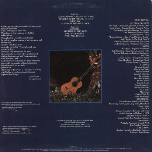 Earl Klugh Earl Klugh vinyl LP album (LP record) US EAQLPEA561728