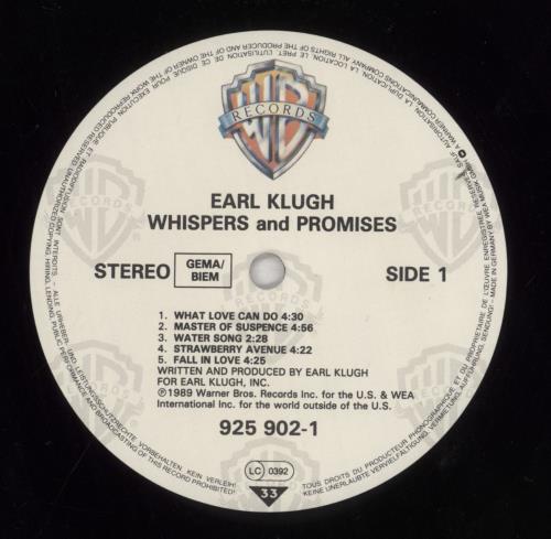 Earl Klugh Whispers And Promises vinyl LP album (LP record) UK EAQLPWH425661