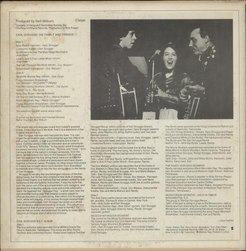 Earl Scruggs His Family And Friends vinyl LP album (LP record) US GGZLPHI879370