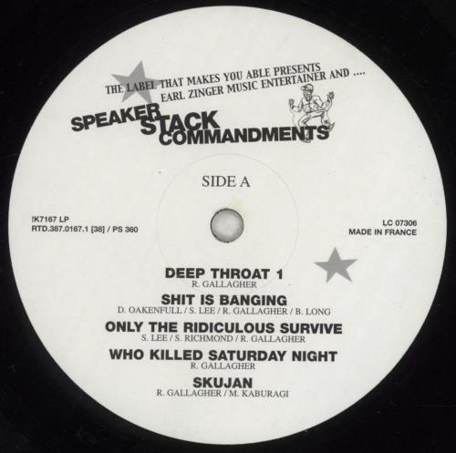 Earl Zinger Speaker Stack Commandments 2-LP vinyl record set (Double LP Album) German 8GU2LSP854514