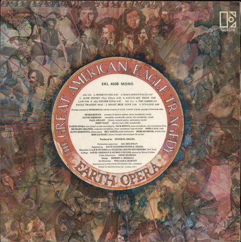 Earth Opera The Great American Eagle Tragedy vinyl LP album (LP record) UK E-OLPTH767904