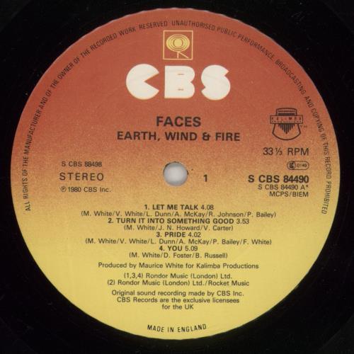 Earth Wind & Fire Faces + Poster + Hype-Sticker 2-LP vinyl record set (Double LP Album) UK EWF2LFA812164