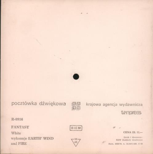 Earth Wind & Fire Fantasy 7" vinyl single (7 inch record / 45) Polish EWF07FA272860