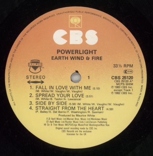 Earth Wind & Fire Powerlight vinyl LP album (LP record) UK EWFLPPO869040