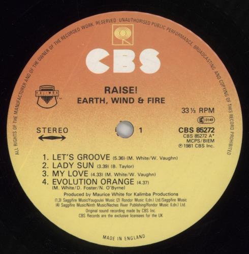 Earth Wind & Fire Raise! - Stickered vinyl LP album (LP record) UK EWFLPRA660415