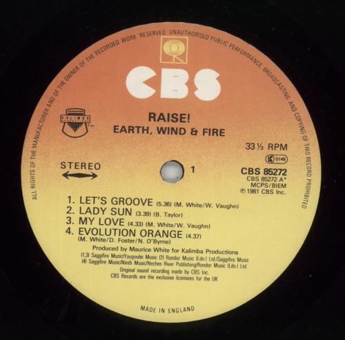 Earth Wind & Fire Raise! vinyl LP album (LP record) UK EWFLPRA272672