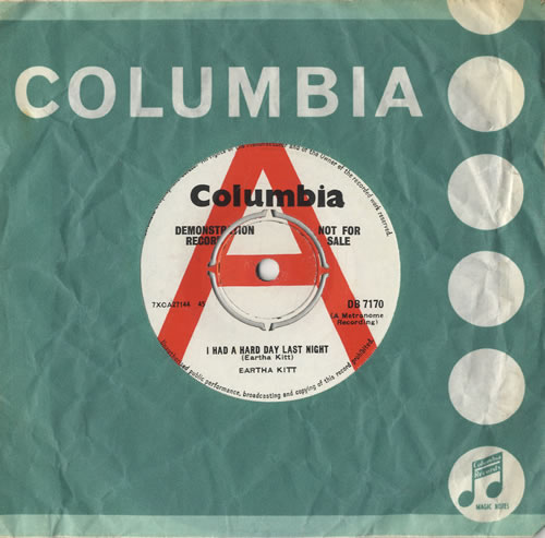Eartha Kitt I Had A Hard Day Last Night 7" vinyl single (7 inch record / 45) UK ERK07IH473736