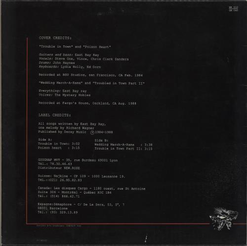 East Bay Ray Trouble In Town 12" vinyl single (12 inch record / Maxi-single) French IZ412TR660993