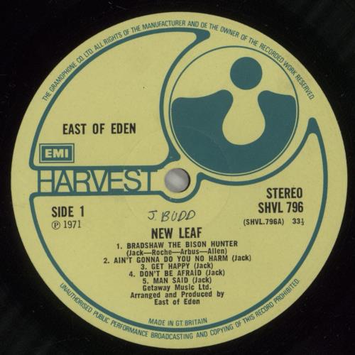 East Of Eden New Leaf vinyl LP album (LP record) UK EOELPNE878751