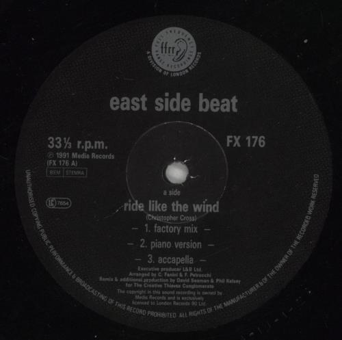 East Side Beat Ride Like The Wind 12" vinyl single (12 inch record / Maxi-single) UK EGZ12RI620154