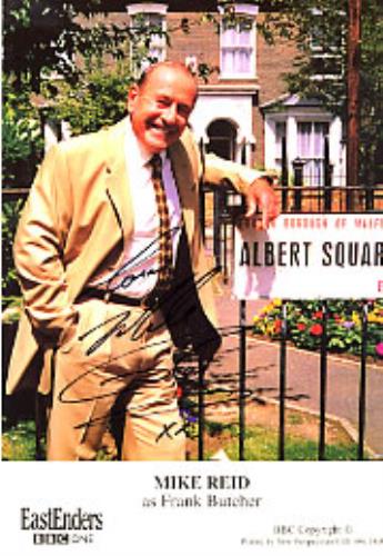 Eastenders Autographed Mike Reid Photocard photograph UK EE2PHAU276645