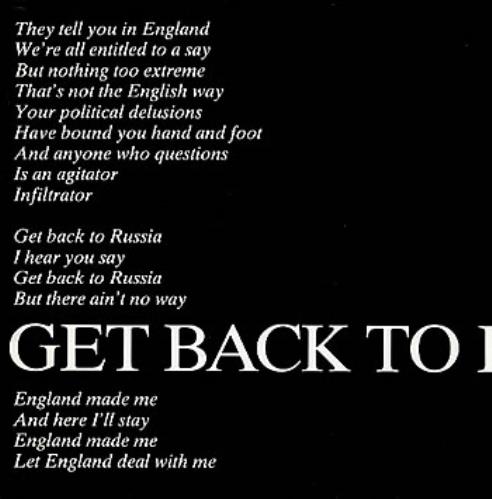 Easterhouse Get Back To Russia 7" vinyl single (7 inch record / 45) UK ERH07GE298860