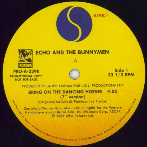 Echo & The Bunnymen Bring On The Dancing Horses 12" vinyl single (12 inch record / Maxi-single) US ECH12BR66950