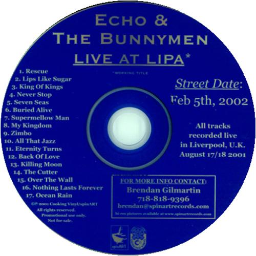 Echo & The Bunnymen Live At Lipa, Liverpool August 17/18 2001 CD album (CDLP) UK ECHCDLI213600