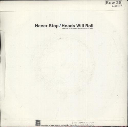 Echo & The Bunnymen Never Stop - 4-Prong 7" vinyl single (7 inch record / 45) UK ECH07NE878663