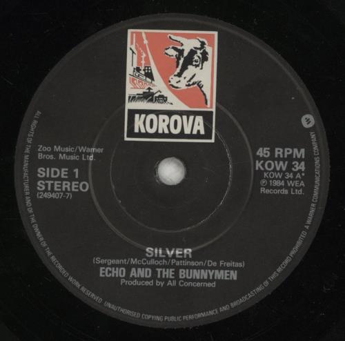 Echo & The Bunnymen Silver 7" vinyl single (7 inch record / 45) UK ECH07SI110027