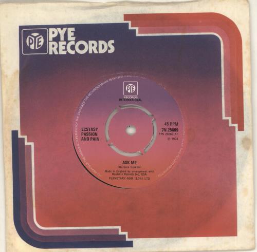 Ecstasy, Passion & Pain Ask Me 7" vinyl single (7 inch record / 45) UK F4S07AS729010