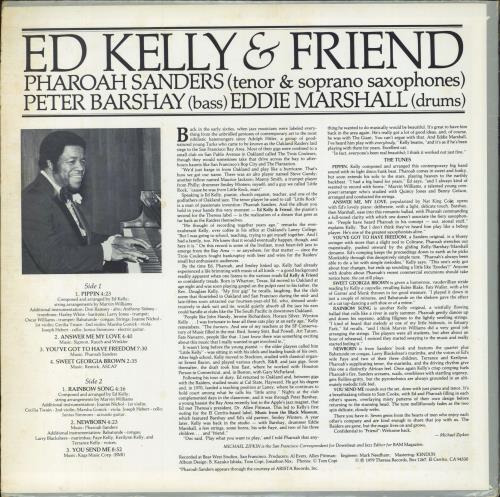Ed Kelly Ed Kelly & Friend vinyl LP album (LP record) US 38CLPED795918