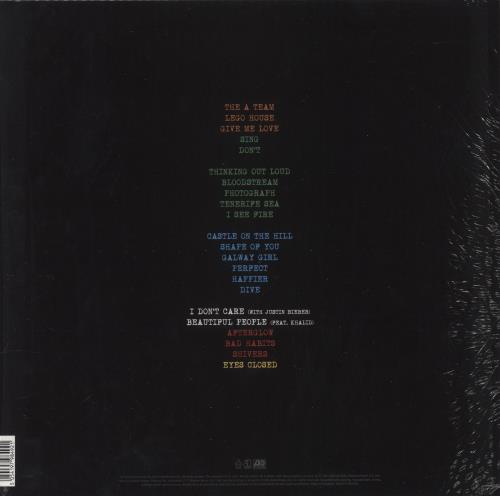 Ed Sheeran +-= [Tour Collection] - Blue Vinyl + Numbered Set List 2-LP vinyl record set (Double LP Album) UK EJB2LTO872644