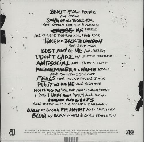 Ed Sheeran No.6 Collaborations Project - 180gram Vinyl - Sealed 2-LP vinyl record set (Double LP Album) UK EJB2LNO752333