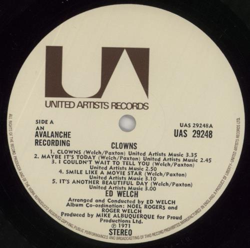 Ed Welch Clowns vinyl LP album (LP record) UK 5EWLPCL862583