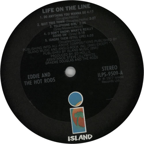 Eddie And The Hot Rods Life On The Line vinyl LP album (LP record) US EHOLPLI439043