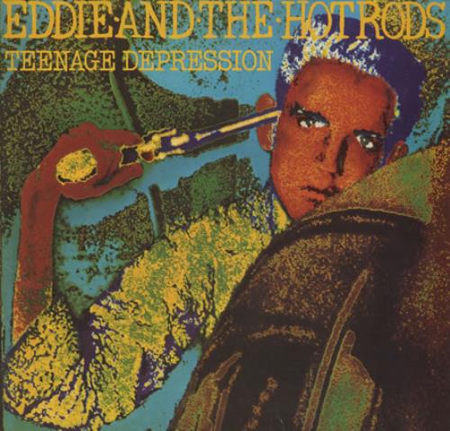 Eddie And The Hot Rods Teenage Depression + Poster & Stickers vinyl LP album (LP record) UK EHOLPTE392279