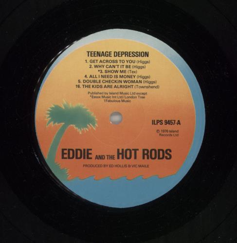 Eddie And The Hot Rods Teenage Depression + Poster & Stickers vinyl LP album (LP record) UK EHOLPTE392279