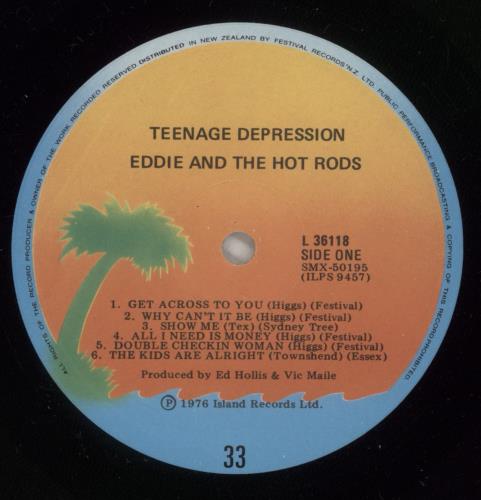 Eddie And The Hot Rods Teenage Depression vinyl LP album (LP record) New Zealand EHOLPTE877317