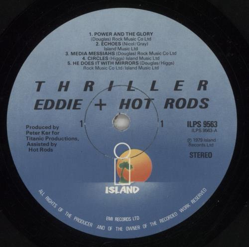 Eddie And The Hot Rods Thriller + Poster - EX vinyl LP album (LP record) UK EHOLPTH781546
