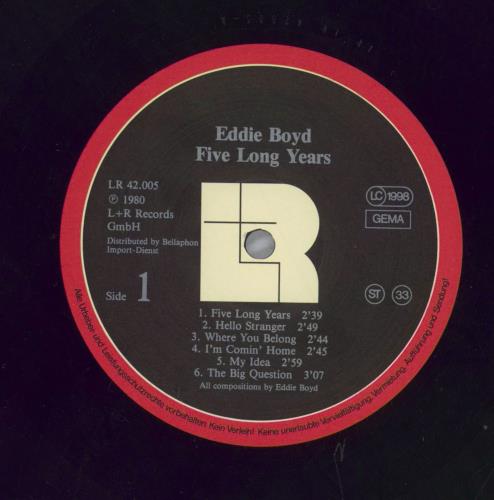 Eddie Boyd Five Long Years vinyl LP album (LP record) UK E/BLPFI820944