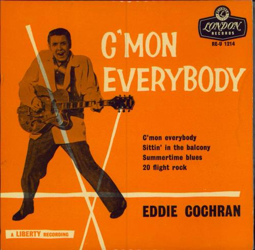 Eddie Cochran C'Mon Everybody EP - 5.60 Sleeve 7" vinyl single (7 inch record / 45) UK EDC07CM788210
