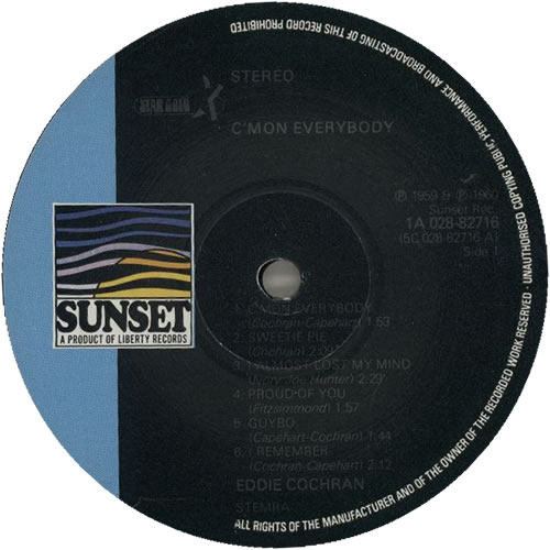 Eddie Cochran C'mon Everybody vinyl LP album (LP record) Dutch EDCLPCM626492