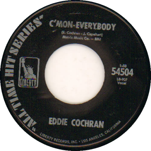 Eddie Cochran C'mon Everybody 7" vinyl single (7 inch record / 45) US EDC07CM642405