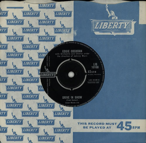 Eddie Cochran Drive In Show 7" vinyl single (7 inch record / 45) UK EDC07DR572072