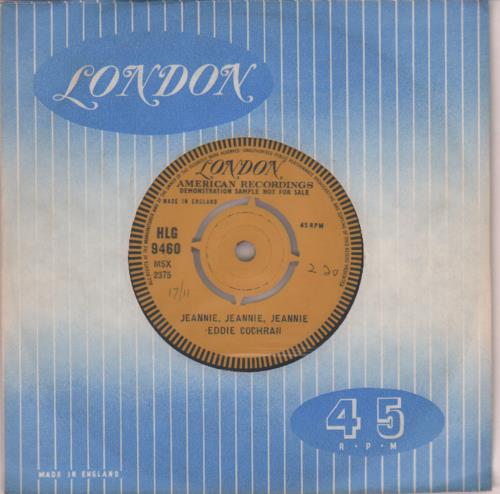 Eddie Cochran Jeannie, Jeannie, Jeannie - A Label 7" vinyl single (7 inch record / 45) UK EDC07JE646944
