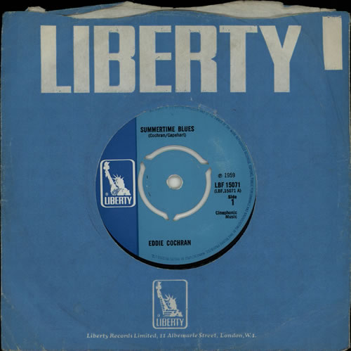 Eddie Cochran Summertime Blues - 3pr 7" vinyl single (7 inch record / 45) UK EDC07SU572075