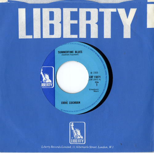Eddie Cochran Summertime Blues - Wide 7" vinyl single (7 inch record / 45) UK EDC07SU604124