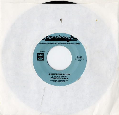 Eddie Cochran Summetime Blues 7" vinyl single (7 inch record / 45) US EDC07SU575181
