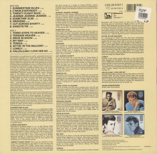 Eddie Cochran The Best Of Eddie Cochran vinyl LP album (LP record) UK EDCLPTH418231