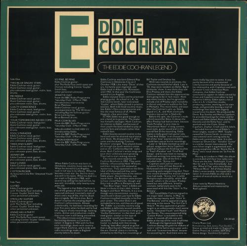 Eddie Cochran The Eddie Cochran Legend vinyl LP album (LP record) UK EDCLPTH719077
