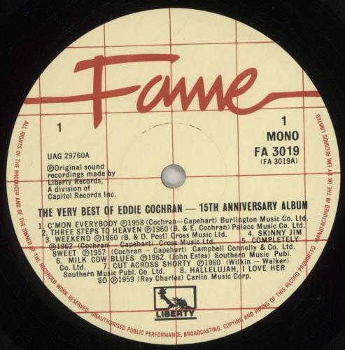 Eddie Cochran The Very Best Of Eddie Cochran vinyl LP album (LP record) UK EDCLPTH231387