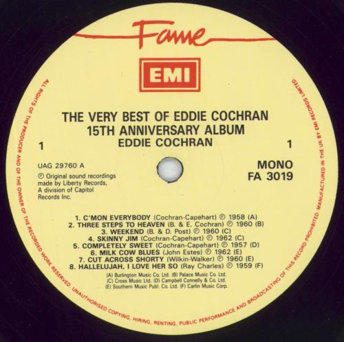 Eddie Cochran The Very Best Of Eddie Cochran vinyl LP album (LP record) UK EDCLPTH849260