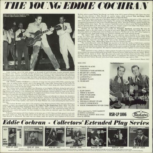 Eddie Cochran The Young Eddie Cochran vinyl LP album (LP record) UK EDCLPTH797348