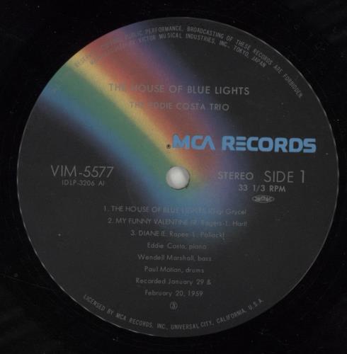 Eddie Costa The House Of Blue Lights vinyl LP album (LP record) Japanese EFSLPTH871043