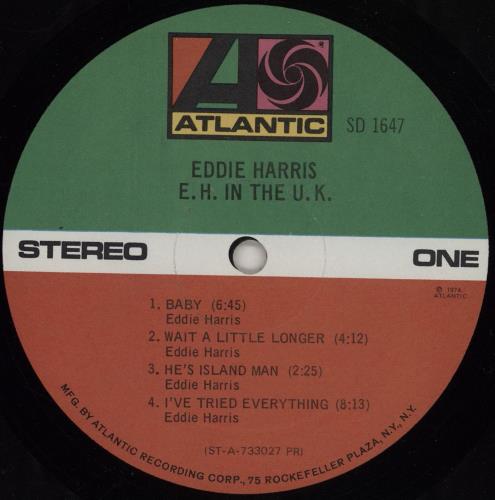 Eddie Harris E.H. In The U.K. - Presswell vinyl LP album (LP record) US E1HLPEH762684