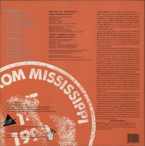 Eddie Hinton Letters From Mississippi vinyl LP album (LP record) UK 8EGLPLE855946