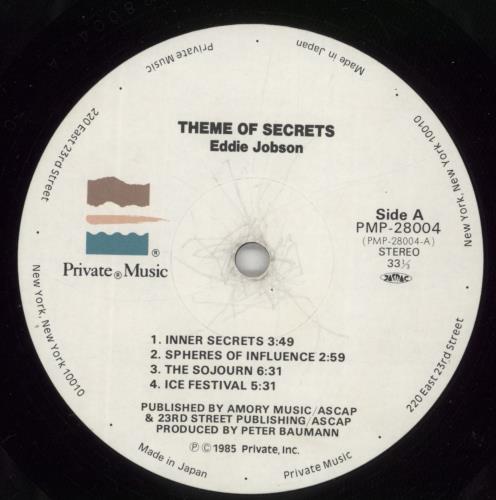 Eddie Jobson Theme Of Secrets vinyl LP album (LP record) Japanese EDJLPTH539630