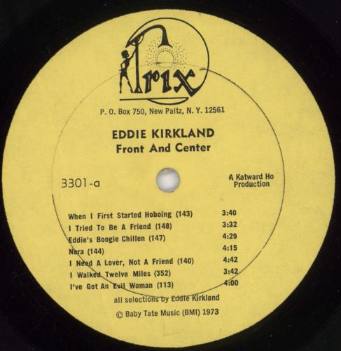 Eddie Kirkland Front And Center vinyl LP album (LP record) US EGJLPFR890582