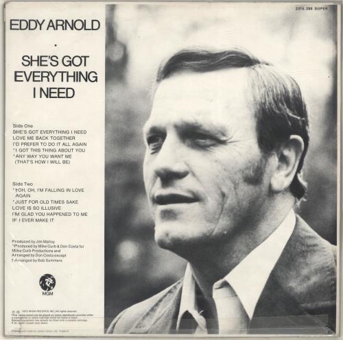 Eddy Arnold She's Got Everything I Need vinyl LP album (LP record) UK AR9LPSH699287